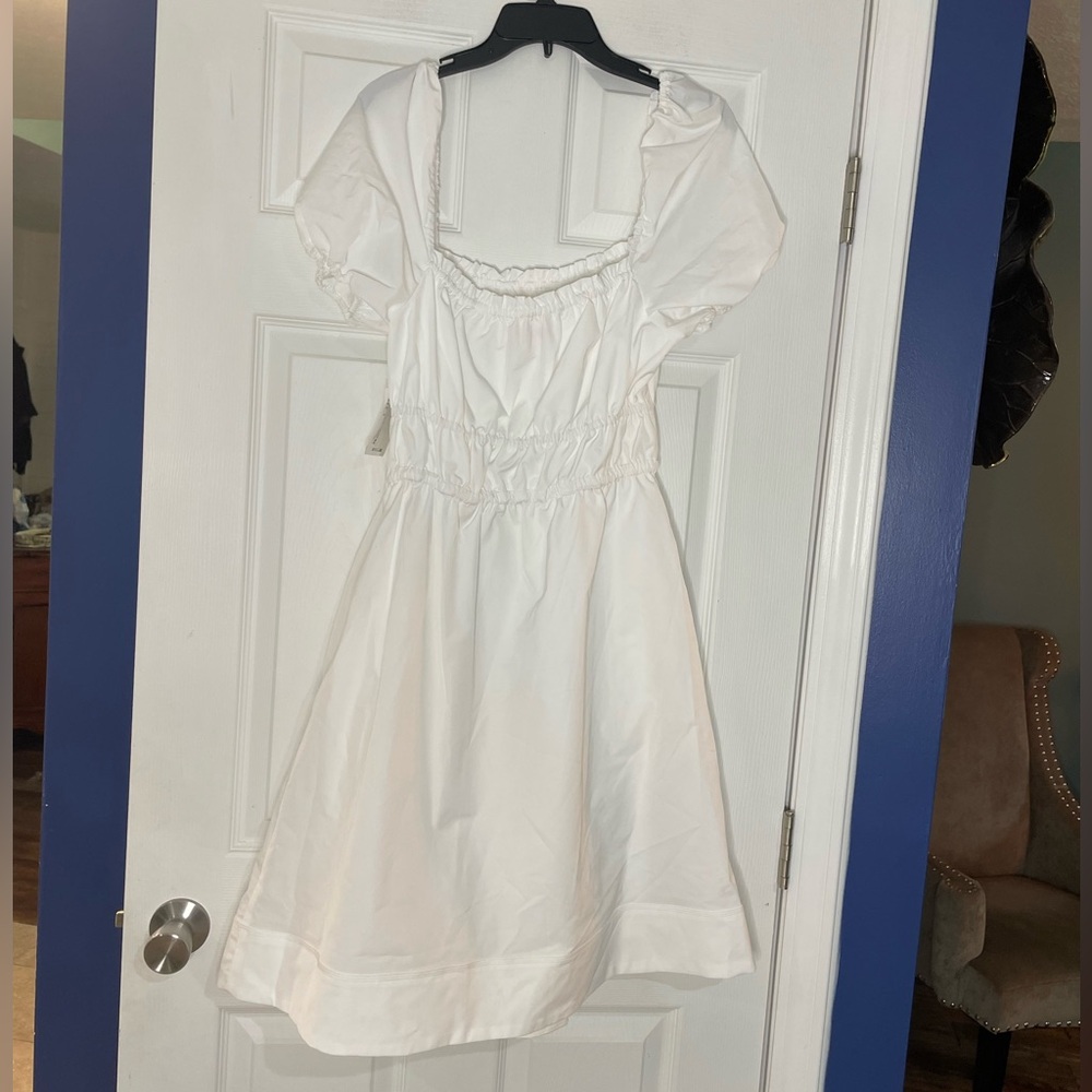 LDT New with Tags white puff-sleeve cotton dress - size 6 - Picture 2 of 4